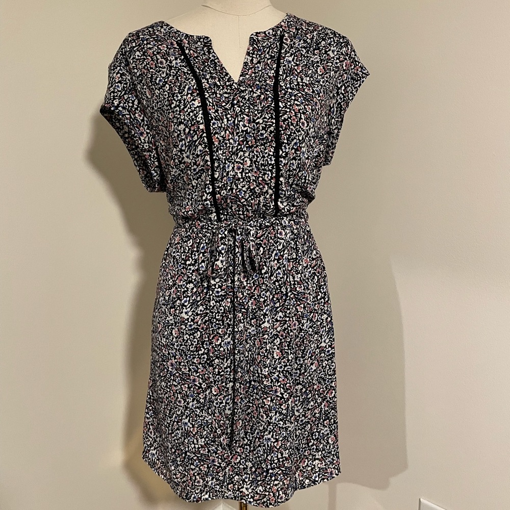 DR2 Black and Pink Floral Mini Dress